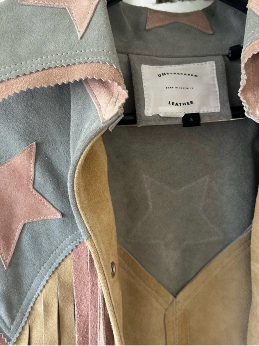 COACHELLA OR STAGECOACH!! Fringed Suede Star-Appliqué Jacket - Picture 5 of 6